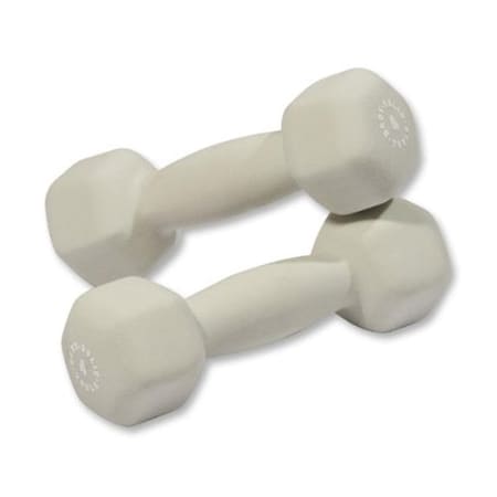 Body-Solid 4 lbs Neoprene Dumbell, Light Gray - Pair BSTND4PR