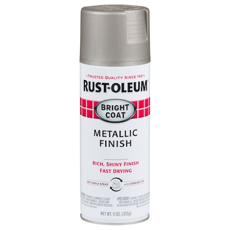 Rust-Oleum Spray Paint, 11 oz, Gen Purpose Spray Paint, Aluminum/Metallic, Solvent, Gloss 7715830