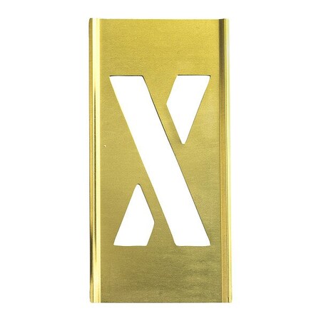 C.H. Hanson Stencil Sort-1" Brass Gothic X, Letter, Gothic Font, Brass, 1 Pieces 10008X