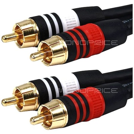 Monoprice RCA PLUG/2 RCA PLUG M/M CABLE-BLK 50FT 2868