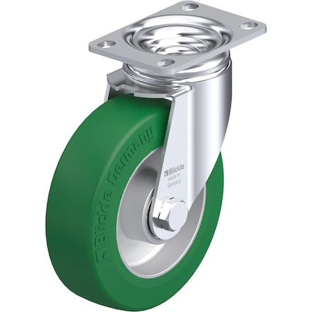 Blickle Swivel Plate Caster, PU, 5", 400 lb. L-ALST 125K-12