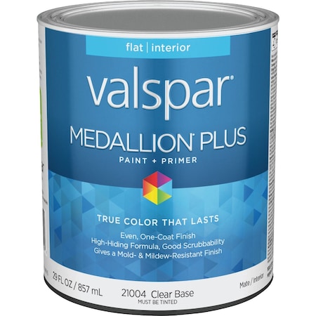 Valspar Medallion Plus Premium Paint & Primer Flat Interior Paint Clear Base 1 Qt. 028.0021004.005