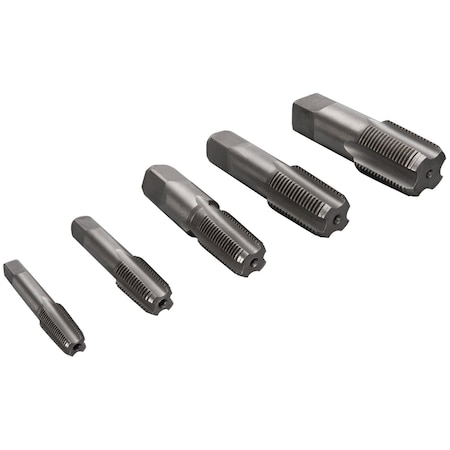 Performance Tool 5 pc. Pipe Tap Set, Carbon Steel, NPT, Straight Flute, Storage Case W86950