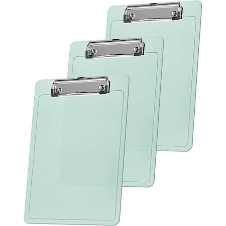 Acrimet Clipboard Memo Size A5 Low Profile Clip (Plastic) (Clear Green Color), 3PK 137B.4