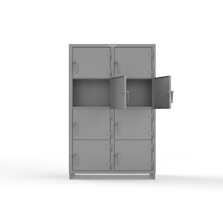 Strong Hold 14 GA 4-Tier Locker - 8 Compartments 46-8D-24-4T-L