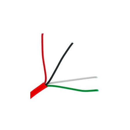 Cable Wholesale Fire Alarm / Security Cable, Red, 16/4 16 AWG 4 Conductor, Solid, FPLR, Spool, 1000 foot 10F6-04712NH