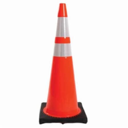 Jbc Recessed Traffic Cone with Reflective Collar, 36 in H, Fluorescent Orange Cone RS90045CT3M64