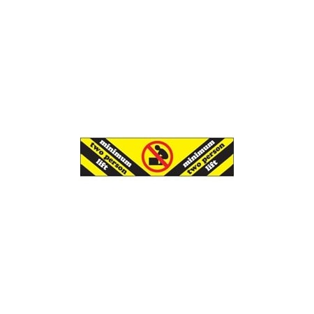 Bubblefast 2 x 8'' - ''Minimum Two Person Lift'' Labels BFDL1225