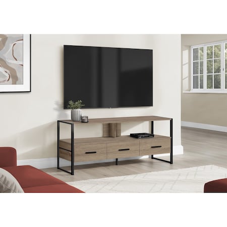 Monarch Specialties Tv Stand, 48 Inch, Console, Storage Drawers, Living Room, Bedroom, Laminate, Brown I 2618