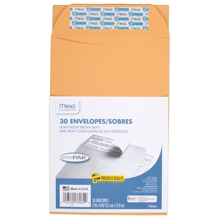 Mead Press-It Seal-It Envelopes, Office, PK 30 76084