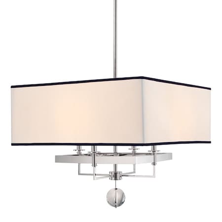 Hudson Valley Lighting Gresham Park 4 Light Chandelier 24 In. Polished Nickel 5646-PN