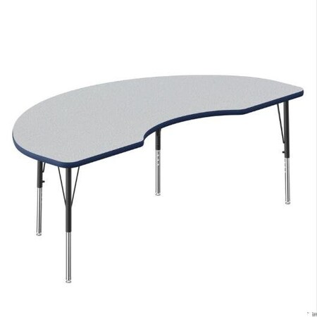 Correll Kidney TFL Activity Table, 72 in W, 36 in L, 19 in to 29 in H, Particleboard, Gray Granite A3672TF-KID-15-09-37