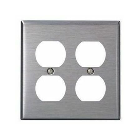 Leviton WallPlate, DuplexOutlet, StainlessSteel SSJ82-40