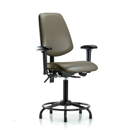 Blue Ridge Ergonomics Vinyl Chair, Vinyl, Adjustable Arms BR-VMBCH-MB-RT-T1-A1-RG-8809