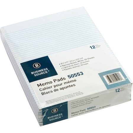 Business Source Writing Pad, Top, White, PK12 BSN50553