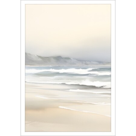 Homeroots Ocean Breeze I White Framed Wall Art 558203