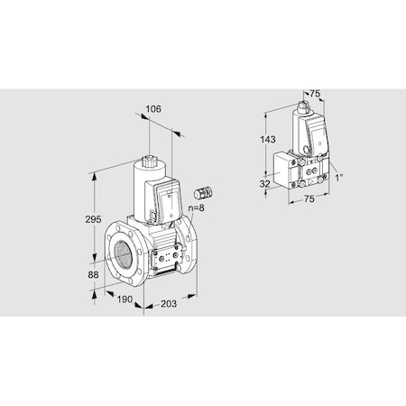 Honeywell Kromschroder Gas Solenoid Valve - VAS Series, Class A, 500 mbar, IP65, DN10-125 KS88204180