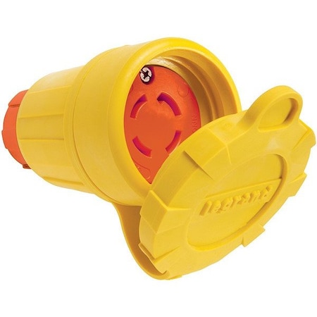 Pass & Seymour Locking Connector, Non-NEMA, 30 A, 120/208V AC, Three Phase, 3 Pole, Screw Terminals, Yellow 29W09AM