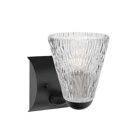 Besa Lighting Besa Nico 5 Mini Sconce, Clear Stone, Black, 1x9W LED 1WZ-NICO5CL-LED-BK