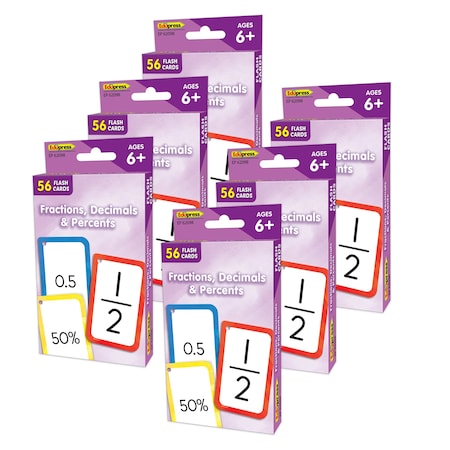 Teacher Created Resources Fractions, Decimals & Percents Flash Cards, 6PK 62098