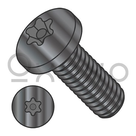 Oxoxo 8-32X5/8 6 Lobe Pin-In Button Head Security M/S Full Thrd 18-8 Stain Steel Black Oxide, 4000PK 640466