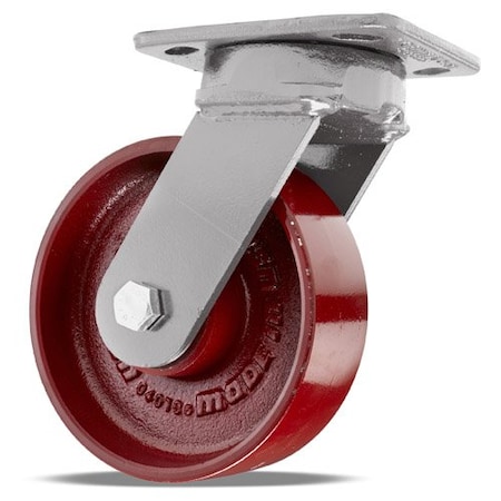 Hamilton Kingpinless Swivel Caster, 5" x 2" Cast Iron Metal Wheel, 1/2" Sealed Precision Ball Bearings S-ZFWH-5MB