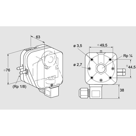 Honeywell Kromschroder SW, PRESS, AIR, DL 50A 6T1 KS84444540