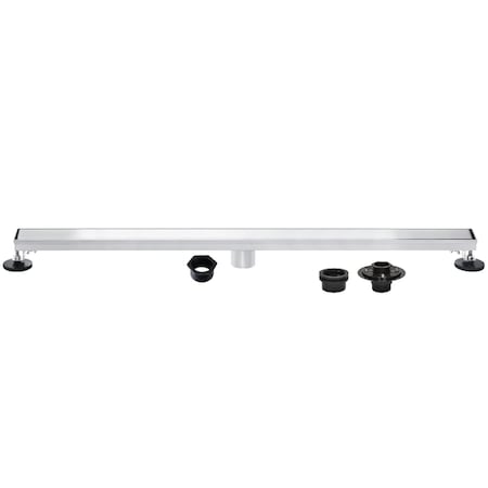 Kingston Brass 72-Inch Stainless Steel Linear Shower Drain with Reversible Tile Insert and Flat Grate BSFK7221