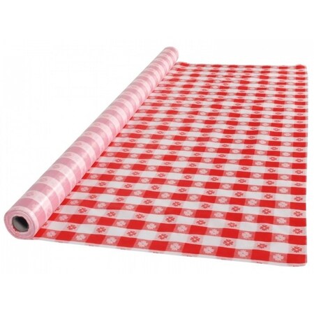 Sofidel Plastic Tablecover Roll Red Gingham, 40" X 100' 113006
