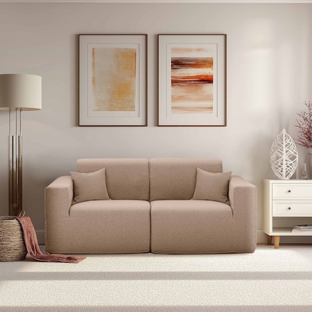 Deko Living 2 Place Seating  Brown Compressed Foam Sectional Sofa CIF50117SET