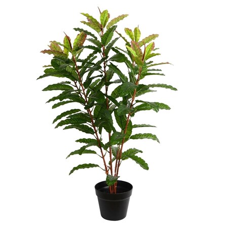 Vickerman 34 in. Green Myrtle in Pot 125 Leaves Real Touch Petals TA181434