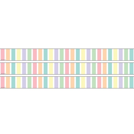 Teacher Created Resources Pastel Pop Stripes Straight Rolled Border Trim, 50 Feet, 3PK TCR9156