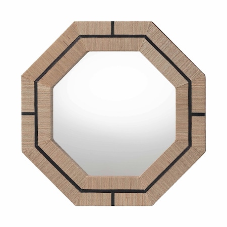Bali & Pari Mirai Bohemian Woven Grasscloth Octagon Accent Mirror 255-14041-ZORO