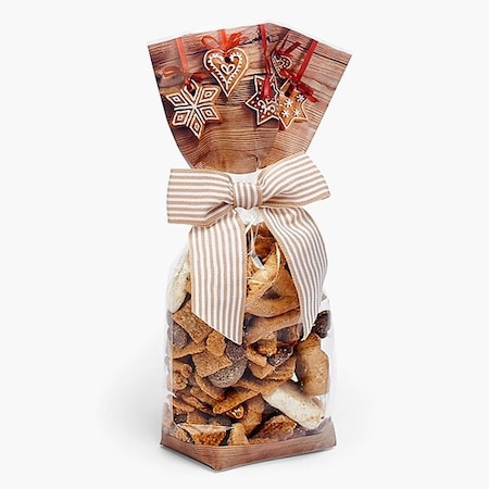 Nashville Wraps Gingerbread Hard Bottom 1.4 mil Cello Bags, 2.25x1.5x8.75, 100PK 99801