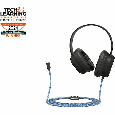 Max Cases EXTREME HEADPHONE W/BRAIDED CABLE, INLINE VOLUME CONTROL AND BUILT-IN MICROPHONE MC-HPX-USBC