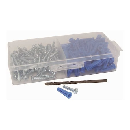 National Brand Alternative Conical Wall Anchors Kit with #10 Phillips/Slotted Screws and Masonry Drill Bit Zinc, 2PK PCAK0100100OP-001HD