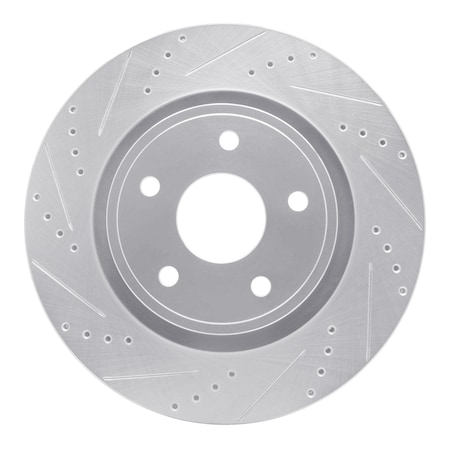 Dynamic Friction Co DFC Brake Rotor - Drilled and Slotted - Silver 631-40104L