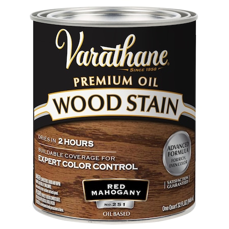 Varathane Premium Wood Stain, Oil Based, Red Mahogany, 1 Quart 211724H