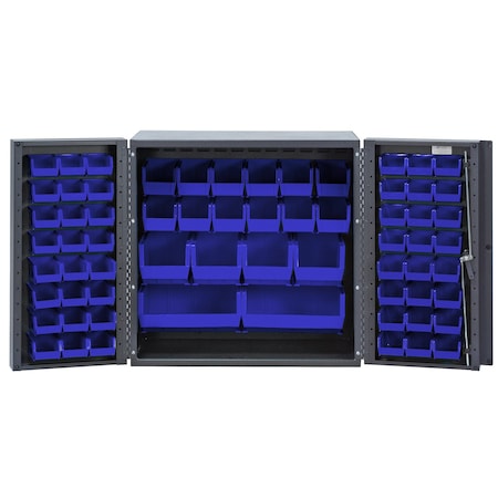 Quantum Storage Systems MINI STORAGE CABINET W/66 BLUE BINS QSC-36-MINBL