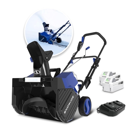 Snow Joe 48-Volt 18-Inch iON+ Snow Blower w/2 x 5.0-Ah Batteries, Dual Charger, LED Light 24V-X2-SB18-XR