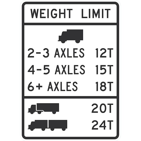 Lyle Weight Limit, Specialized Hauling Vehicles, 36x48, High Intensity Prismatic, White G-16550-HI_36x48
