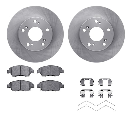Dynamic Friction Co DFC Brake Rotor with 5000 Brake Pads and Hardware Kit 6512-59276