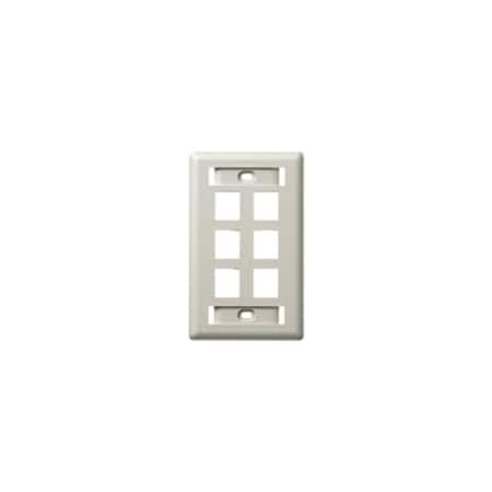 Hubbell Premise Wiring Wall Plate, 6 Port IFP16GY