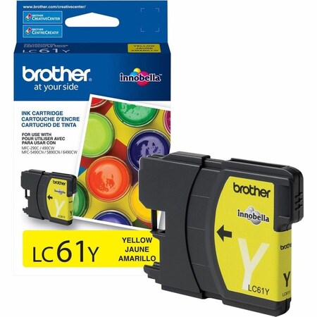 Brother LC61Y Original Ink Cartridge - Inkjet - 325 Pages - Yellow - 1 Each LC61Y