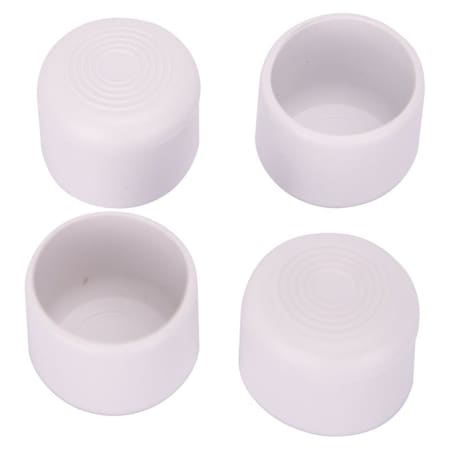 Prosource Furniture Leg Tip, Round, Plastic, White, 1-1/4 in Dia, 1-1/8 in H FE-50616-PS