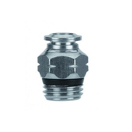 Usa Industrials Push to Connect Tube Fitting, Nickel Plated Brass w/ Metal Release Ring, Male Straight, 10mm ZUSA-TF-PTC-NPBR-508
