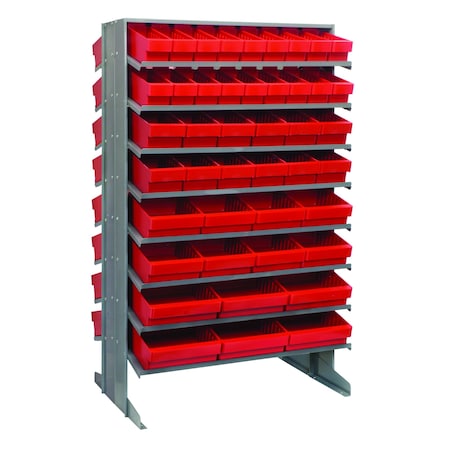 Quantum Storage Systems DOUBLE SIDED PICK RACK W/88 RED BINS QPRD-5678RD