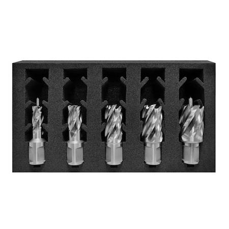 Holemaker Technology HMT HSS Silvermax Short Series Annular Cutter - 9/16, 11/16, 13/16, 15/16, 1-1/16" 107011-SET2