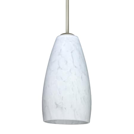 Besa Lighting Besa Chrissy Pendant, Carrera, Satin Nickel Finish, 1x 40W MAX E12 Base 1BT-150919-SN