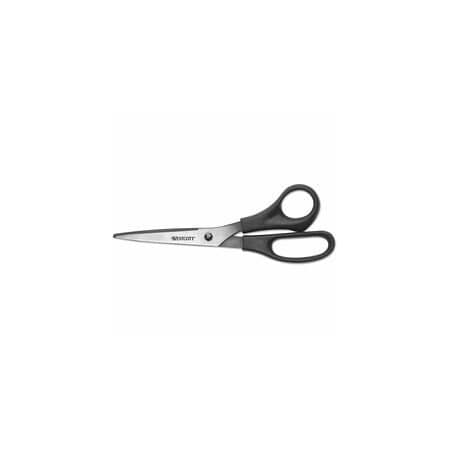 Westcott Stainless Steel Scissors, 8in L, 3.5in Cut, Black Straight Handle, 3PK 16907